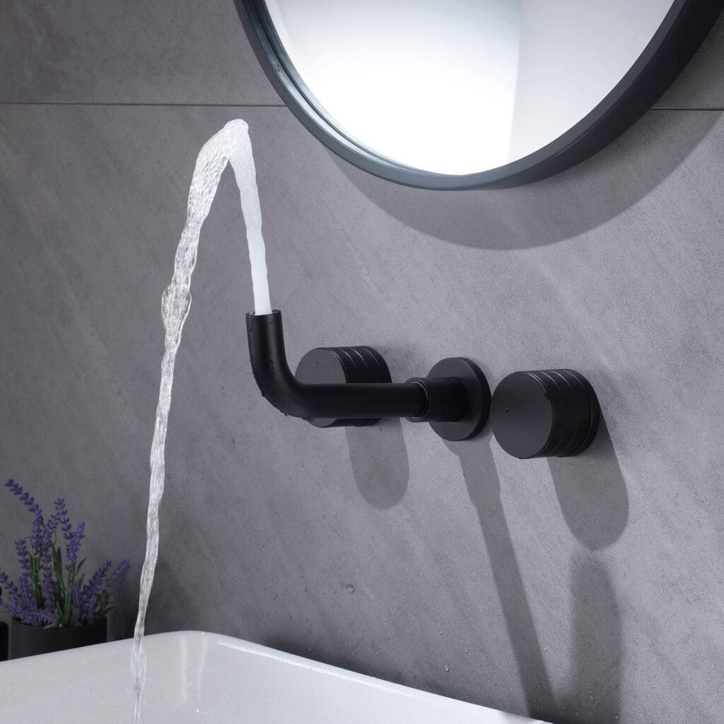 Concealed bathroom faucet into wall design
