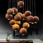 Modern Solid Wood Ball Chandelier - ZenQ Designs