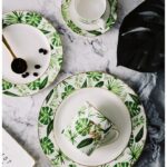Green Plants Pattern Ceramic Tableware Set - ZenQ Designs