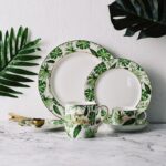 Green Plants Pattern Ceramic Tableware Set - ZenQ Designs