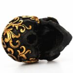 Golden Carving Black Skull Sculpture - ZenQ Designs