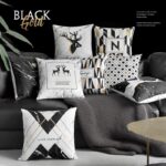 Black Gold Deer Pillow Case - ZenQ Designs