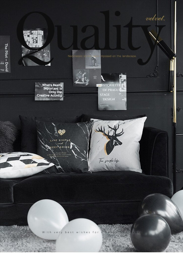 Black Gold Deer Pillow Case - ZenQ Designs