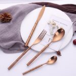 304 Stainless Steel Golden Cutlery Tableware Set - ZenQ Designs