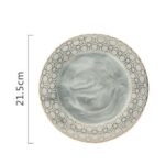 Gold Striped Marble Ceramic Plate Set - ZenQ Designs