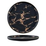 Luxury Gold Edges Marble Dinner Plate - ZenQ Designs