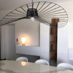black straw hat nordic pendant light