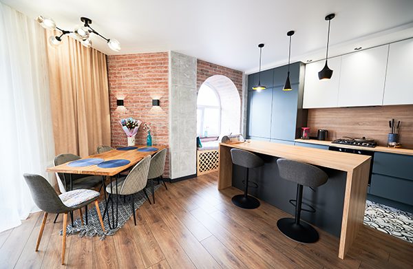 Beautiful kitchen studio with modern lighting - ZenQ Designs