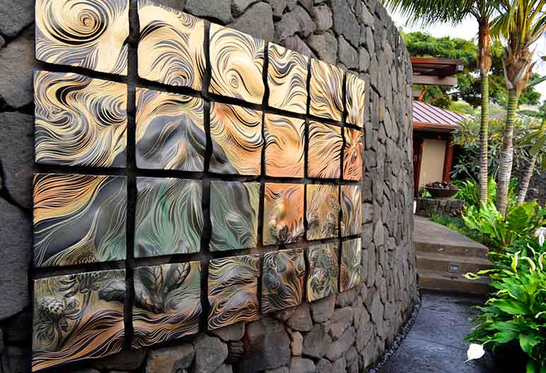Ceramic wall in artsy style I ZenQ Designs