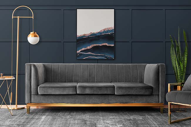 Chic modern luxury style living room with photo frame - ZenQ Designs