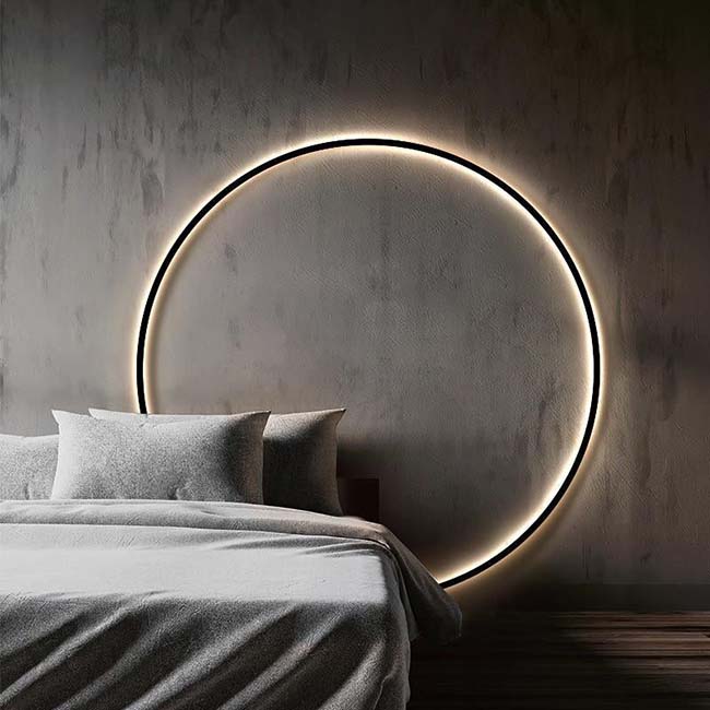Modern Minimalist Round Wall Lamp in Bedroom - ZenQ Designs